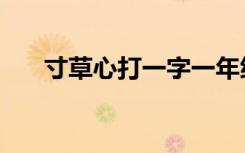 寸草心打一字一年级（寸草心打一字）