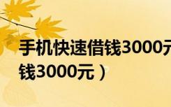 手机快速借钱3000元是真的吗（手机快速借钱3000元）