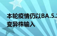 本轮疫情仍以BA.5.2、BF.7为主，未发现新变异株输入