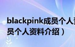 blackpink成员个人资料介绍（blackpink成员个人资料介绍）