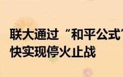 联大通过“和平公式”决议草案，中方呼吁尽快实现停火止战