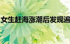 女生赶海涨潮后发现遍地鞋套，当时就震惊了