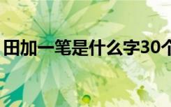 田加一笔是什么字30个（田加一笔是什么字）