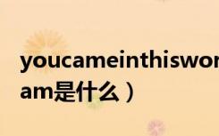 youcameinthisworldwithnothing（youcam是什么）