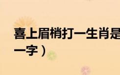 喜上眉梢打一生肖是什么生肖（喜上眉梢 打一字）