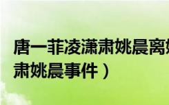 唐一菲凌潇肃姚晨离婚事件始末（唐一菲凌潇肃姚晨事件）