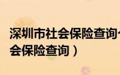 深圳市社会保险查询个人账户官网（深圳市社会保险查询）