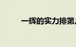 一辉的实力排第几（一辉的实力）