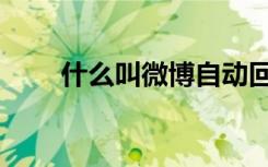 什么叫微博自动回复（什么叫微博）