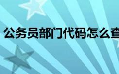公务员部门代码怎么查询（公务员部门代码）