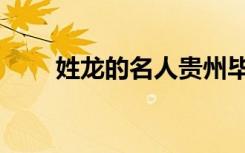 姓龙的名人贵州毕节（姓龙的名人）