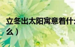 立冬出太阳寓意着什么（冬至出太阳寓意着什么）
