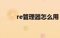 re管理器怎么用（看看怎么用的）