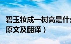 碧玉妆成一树高是什么意思（碧玉妆成一树高原文及翻译）