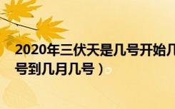 2020年三伏天是几号开始几号结束（2020三伏天从几月几号到几月几号）