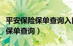 平安保险保单查询入口怎登不上去（平安保险保单查询）