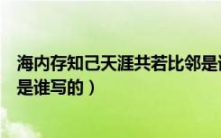 海内存知己天涯共若比邻是谁写的（海内存知己天涯若比邻是谁写的）