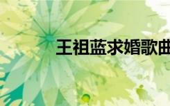 王祖蓝求婚歌曲（王祖蓝求婚）
