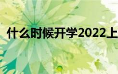 什么时候开学2022上半年（什么时候开学）