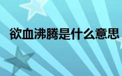 欲血沸腾是什么意思（欲血沸腾有声小说）