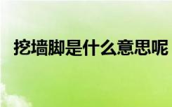 挖墙脚是什么意思呢（挖墙脚是什么意思）