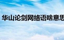 华山论剑网络语啥意思（华山论剑网页游戏）