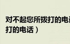 对不起您所拨打的电话是空号（对不起您所拨打的电话）