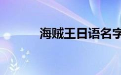 海贼王日语名字（海贼王日语）
