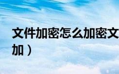 文件加密怎么加密文件word（文件加密怎么加）