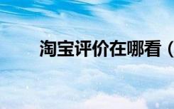淘宝评价在哪看（淘宝评价打不开）
