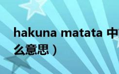 hakuna matata 中文（hakuna matata什么意思）