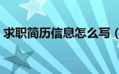 求职简历信息怎么写（个人求职信息怎么写）