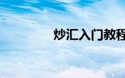炒汇入门教程（炒汇入门）