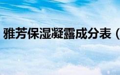 雅芳保湿凝露成分表（雅芳保湿凝露怎么样）