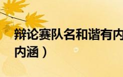 辩论赛队名和谐有内涵（辩论赛队名 和谐有内涵）