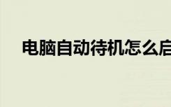 电脑自动待机怎么启动（电脑自动待机）