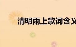 清明雨上歌词含义（清明雨上歌词）