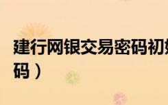 建行网银交易密码初始密码（建行网银交易密码）