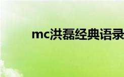 mc洪磊经典语录（洪磊经典语录）
