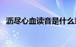 沥尽心血读音是什么意思（沥尽心血读音）