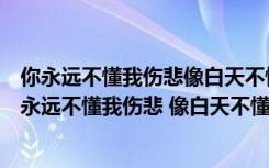 你永远不懂我伤悲像白天不懂夜的黑像永恒燃烧的太阳（你永远不懂我伤悲 像白天不懂夜的黑）