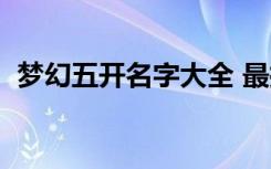 梦幻五开名字大全 最拉风（梦幻五开名字）