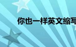 你也一样英文缩写（你也一样英文）
