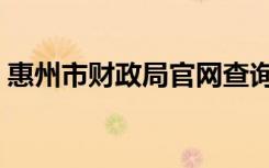 惠州市财政局官网查询（惠州市财政局官网）