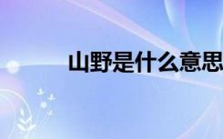 山野是什么意思?（山野叫什么）