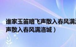 谁家玉笛暗飞声散入春风满洛城描绘的画面（谁家玉笛暗飞声散入春风满洛城）