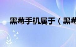黑莓手机属于（黑莓手机是哪个国家的）