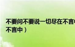 不要问不要说一切尽在不言中男版（不要问不要说一切尽在不言中）