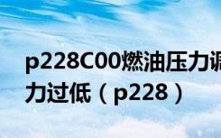 p228C00燃油压力调节器1超出调节极限-压力过低（p228）