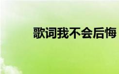 歌词我不会后悔（我不会再后悔）
